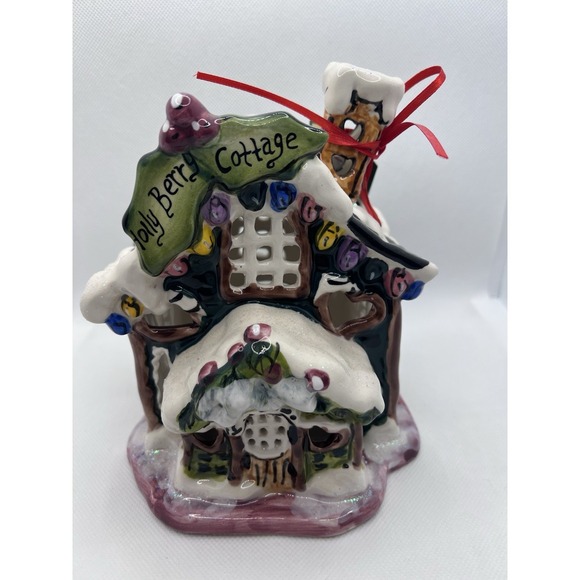Blue Sky Clayworks Other - NEW Blue Sky Clayworks HOLLY BERRY COTTAGE Christmas Tea Light Candle House NWT